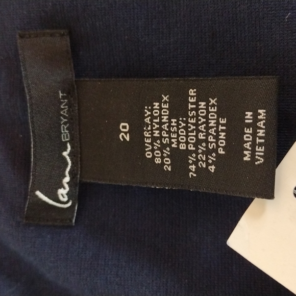 Lane Bryant Navy Blue Ruched V Neck Sleeveless Dress 20 - Picture 9 of 13